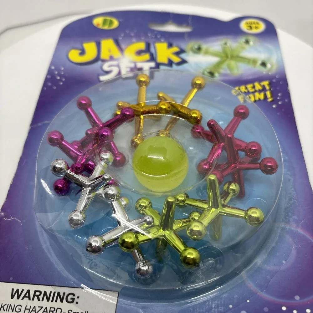 New Jack Set Rubber Ball Plastic Jax Great For Birthday, Stocking Stuffer Easter